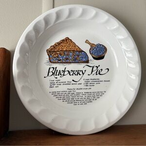 Vintage Blueberry Pie Recipe Plate